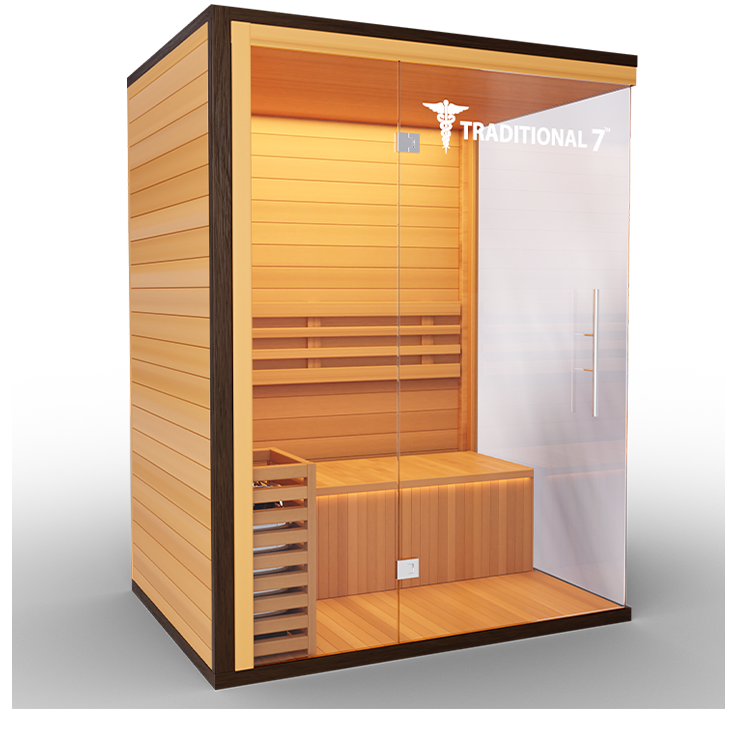 Traditional 7™ Three-Person Hemlock Steam Sauna