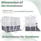 Artisanal Wooden Lean-To Walk-In Greenhouse (104" x 98")