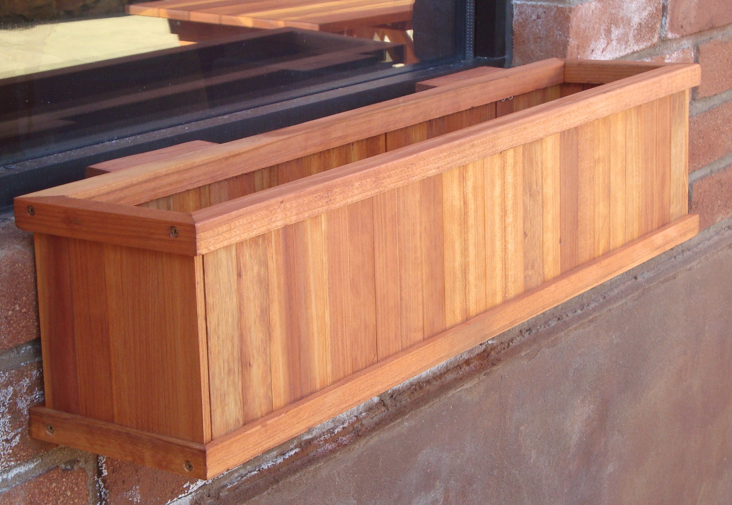 Handcrafted Redwood Window Box