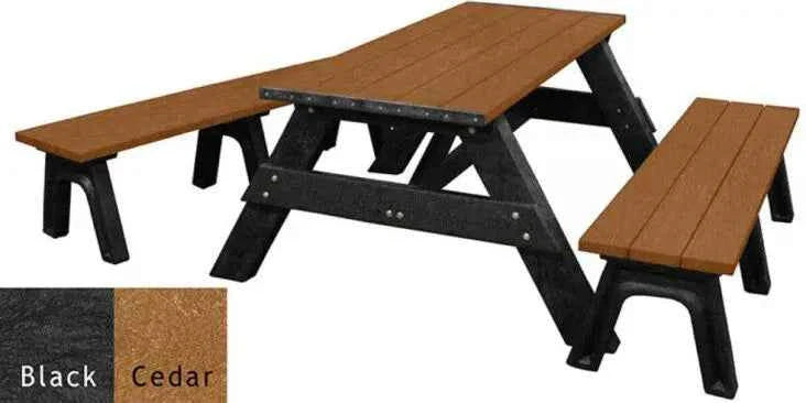 Heirloom Recycled Poly Picnic Suite with Detached Benches