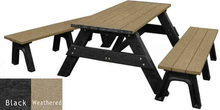 Heirloom Recycled Poly Picnic Suite with Detached Benches