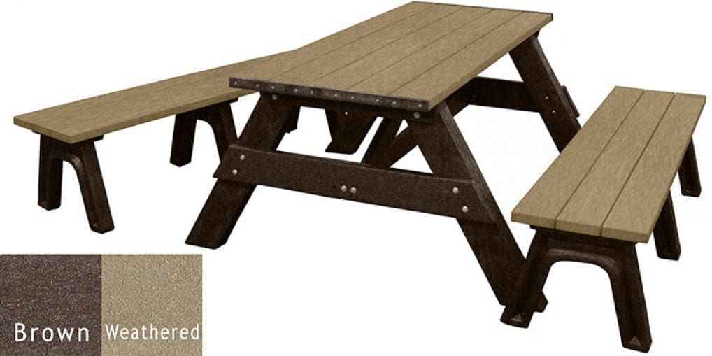 Heirloom Recycled Poly Picnic Suite with Detached Benches