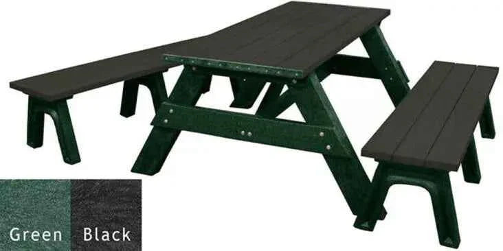 Heirloom Recycled Poly Picnic Suite with Detached Benches