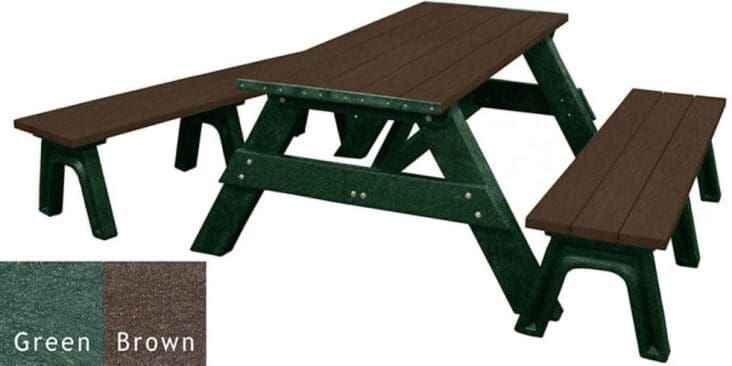 Heirloom Recycled Poly Picnic Suite with Detached Benches