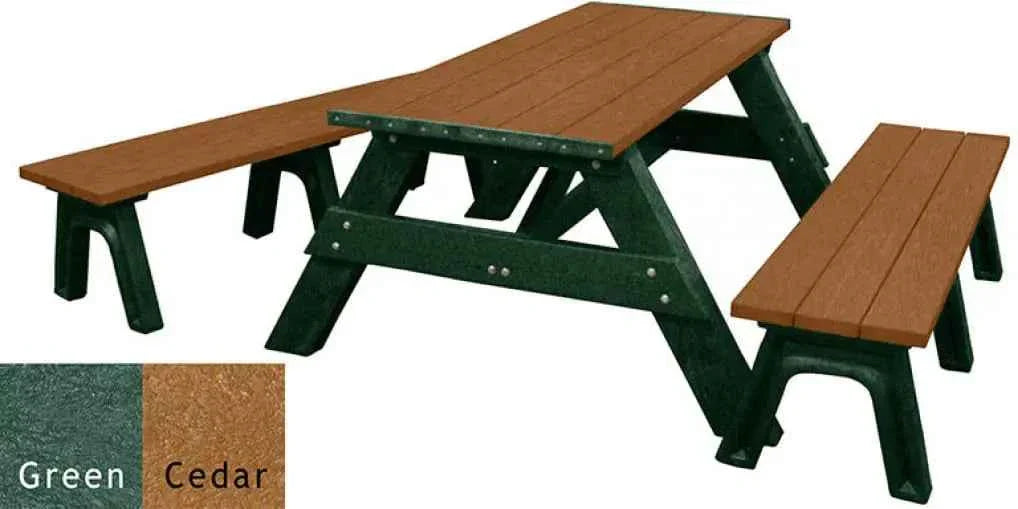 Heirloom Recycled Poly Picnic Suite with Detached Benches