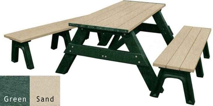 Heirloom Recycled Poly Picnic Suite with Detached Benches