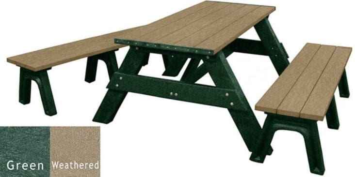 Heirloom Recycled Poly Picnic Suite with Detached Benches