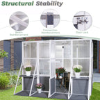Artisanal Wooden Lean-To Walk-In Greenhouse (104" x 98")