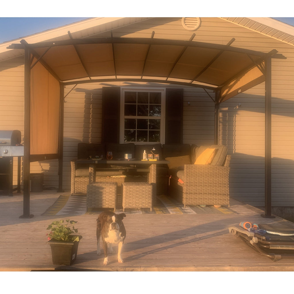 V.I.P Digital Presence 12' x 9' Steel Pergola with Retractable Canopy