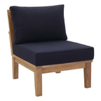 Marina 10-Piece Teak Outdoor Seating Set with Navy Performance Cushions