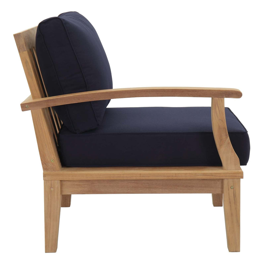 Marina 10-Piece Teak Outdoor Seating Set with Navy Performance Cushions
