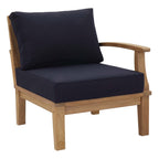 Marina 10-Piece Teak Outdoor Seating Set with Navy Performance Cushions
