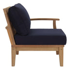 Marina 10-Piece Teak Outdoor Seating Set with Navy Performance Cushions