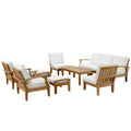 Marina Teak 10-Piece Outdoor Seating Set - Modway Collection