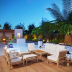Marina Teak 10-Piece Outdoor Seating Set - Modway Collection
