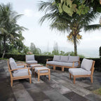 Marina 9-Piece Teak Outdoor Lounge Set by Modway