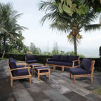 Marina 9-Piece Teak Outdoor Lounge Set by Modway
