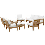 Marina 9-Piece Teak Outdoor Lounge Set by Modway