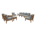 Marina 10-Piece Grade-A Teak Dining Set in Weathered Grey