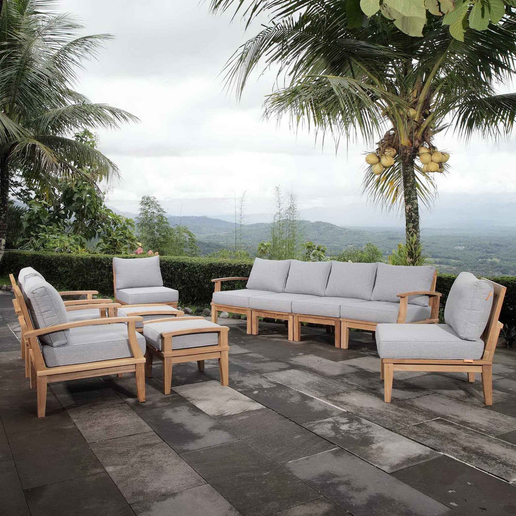 Marina 10-Piece Grade-A Teak Dining Set in Weathered Grey