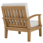 Modway Marina 10-Piece Outdoor Teak Sectional Set with White Performance Cushions