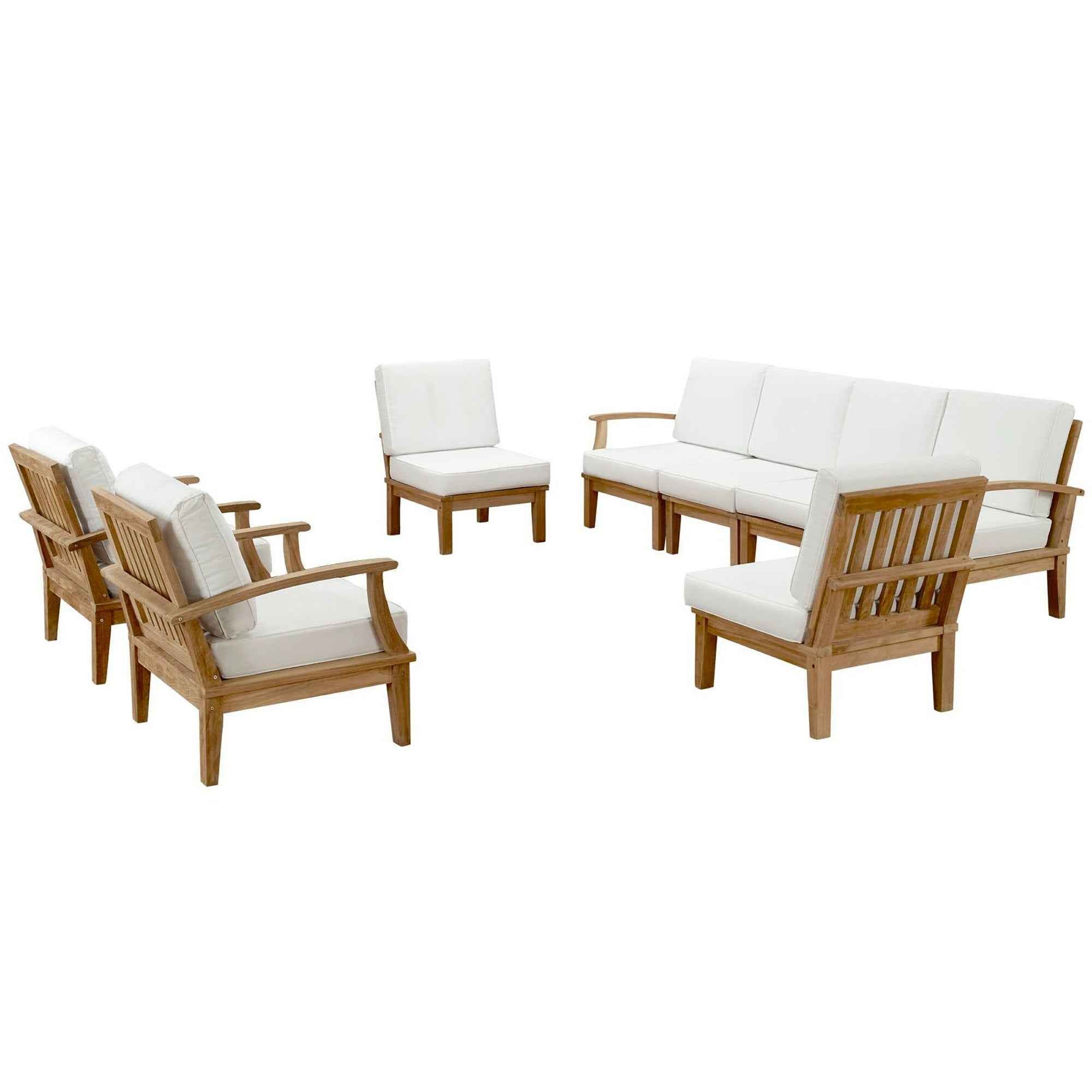 Marina 8-Piece Solid Teak Outdoor Sectional Set