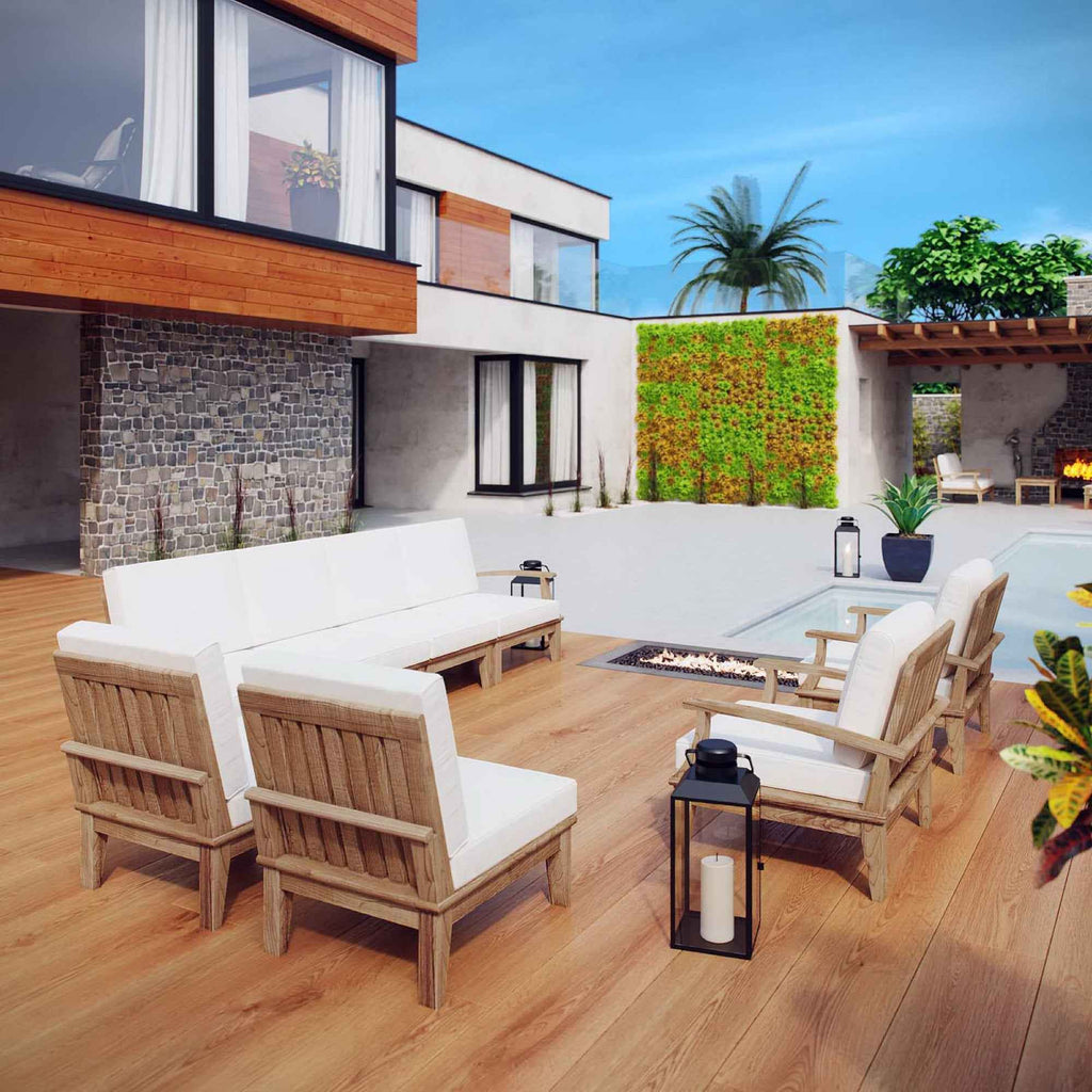 Marina 8-Piece Solid Teak Outdoor Sectional Set
