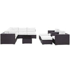 Modway Convene 10-Piece Outdoor Lounge Sectional Set