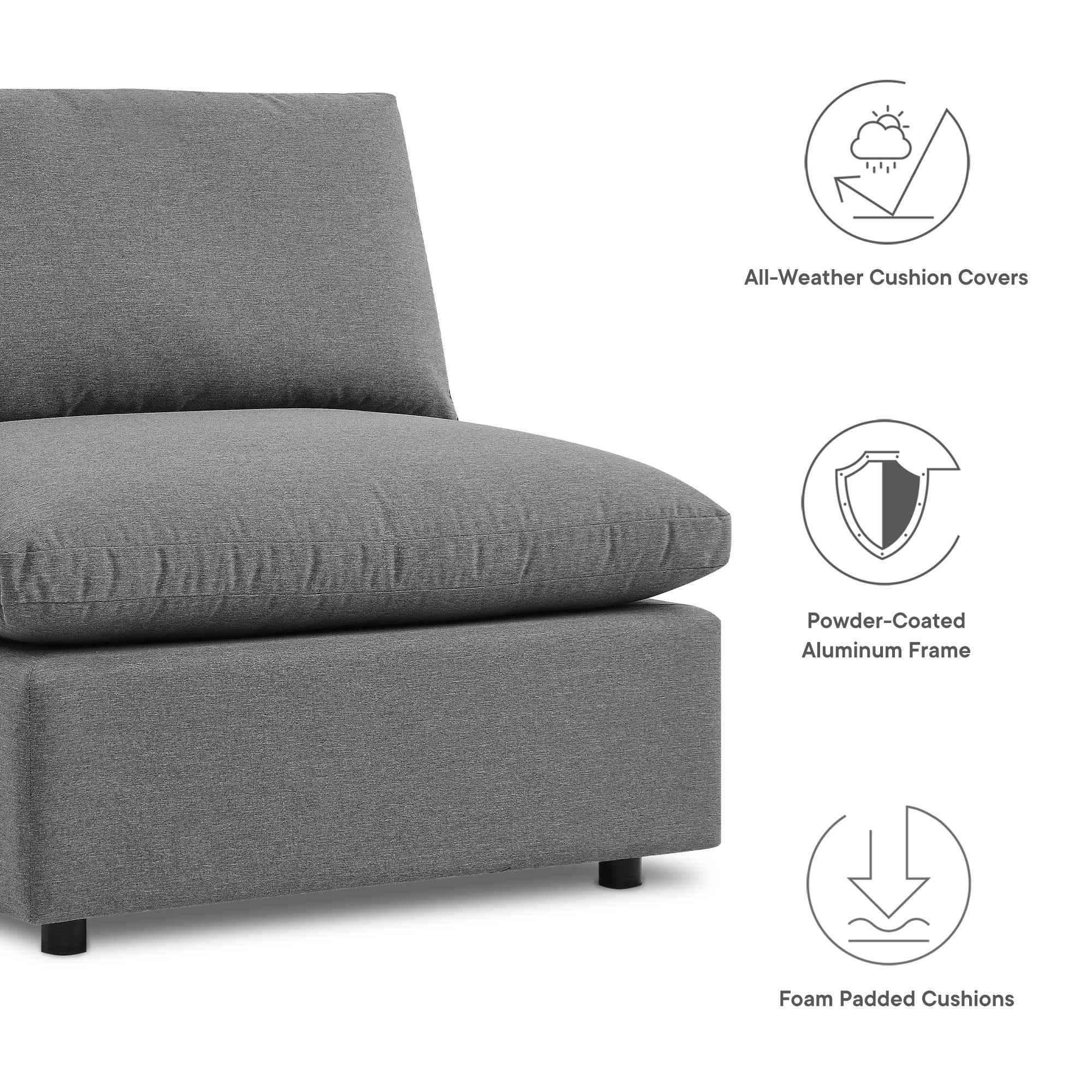Modway 5-Piece Modular Outdoor Sectional Sofa