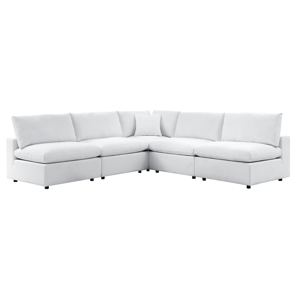 Commix 5-Piece Outdoor Sectional Sofa in Sunbrella® White