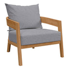 Modway Brisbane 3-Piece Grey Teak Outdoor Conversation Set