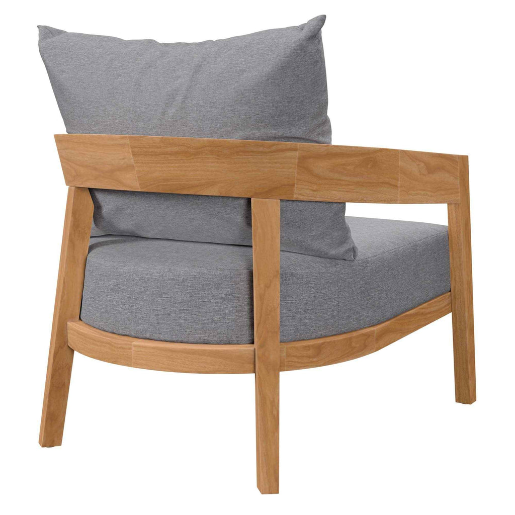 Modway Brisbane 3-Piece Grey Teak Outdoor Conversation Set