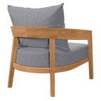 Modway Brisbane 3-Piece Grey Teak Outdoor Conversation Set