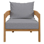 Modway Brisbane 3-Piece Grey Teak Outdoor Conversation Set