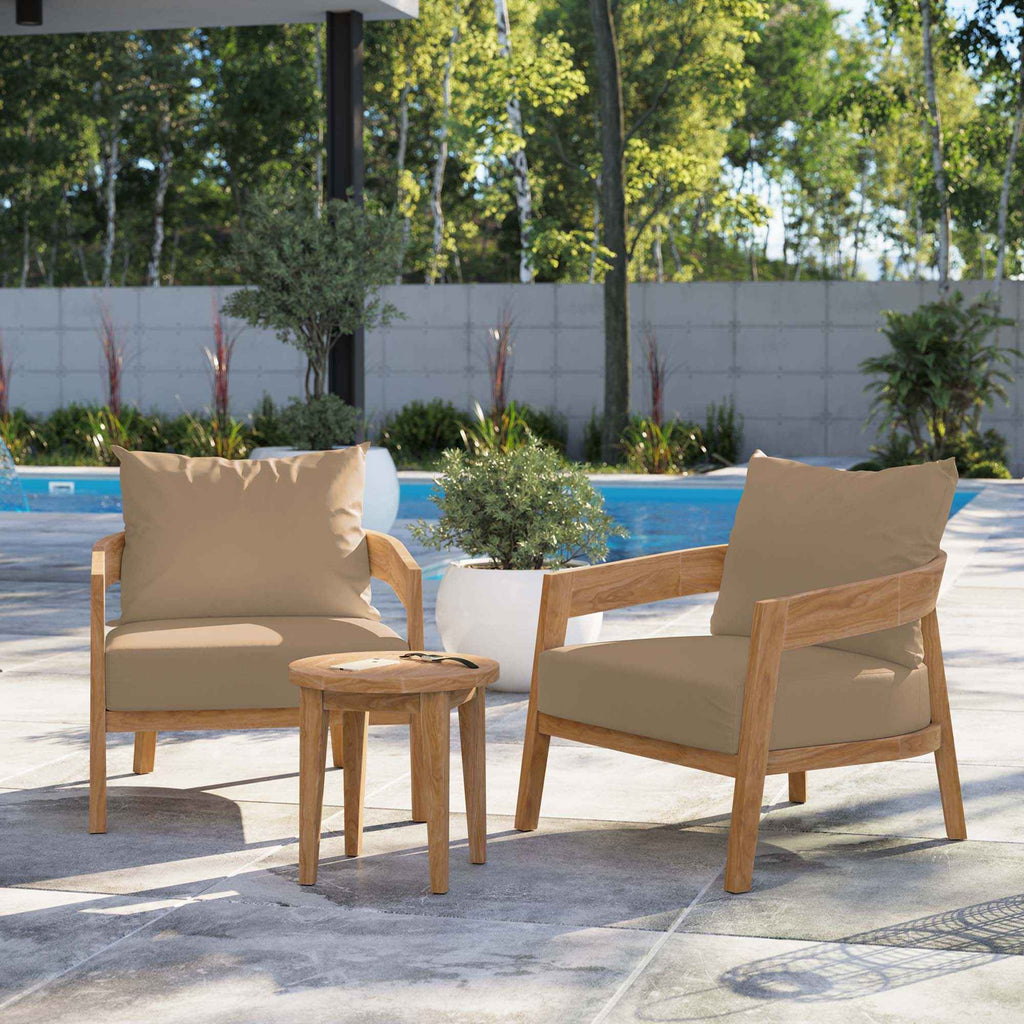 Brisbane Teak 3-Piece Outdoor Patio Set by Modway