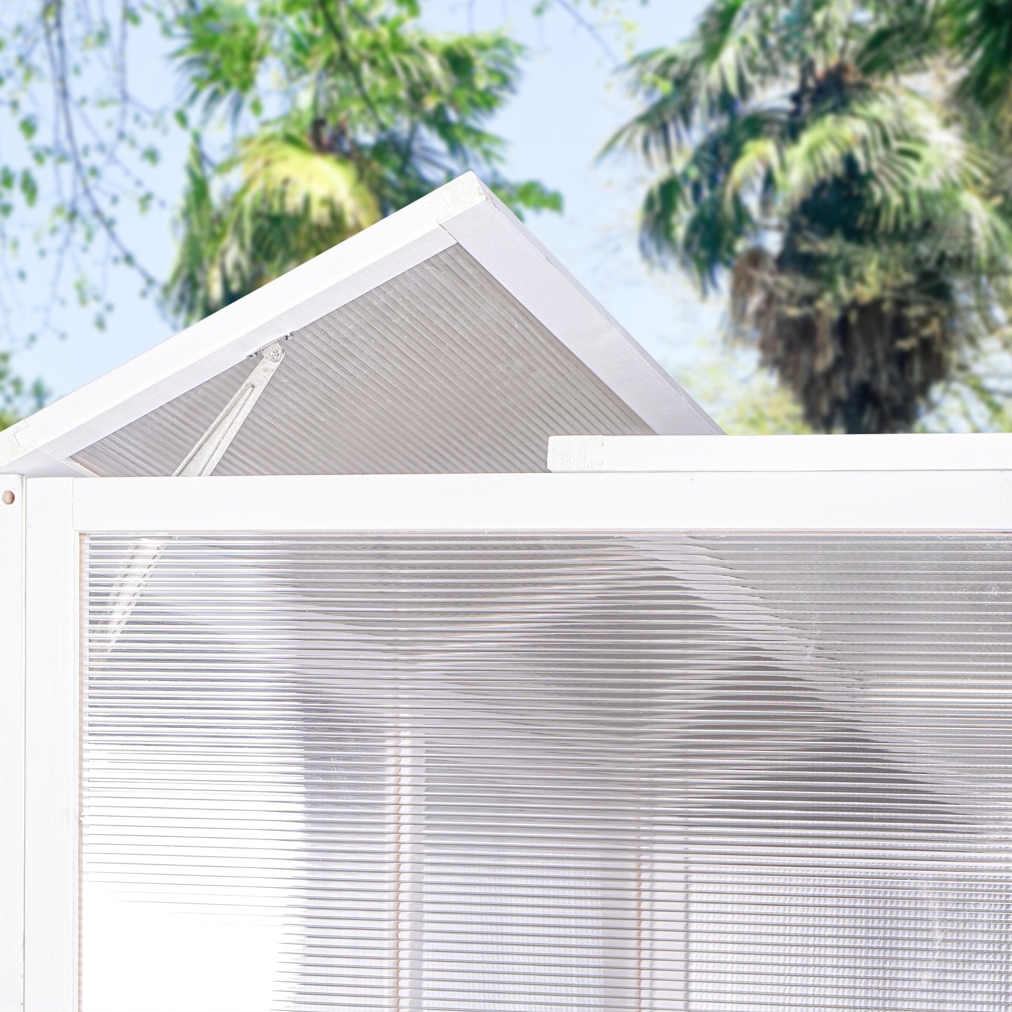 Artisanal Wooden Lean-To Walk-In Greenhouse (104" x 98")
