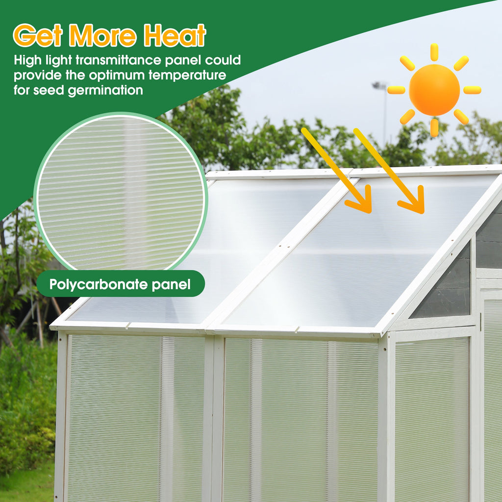 The Heirloom Solid Pine Walk-In Greenhouse - 76'' x 48''