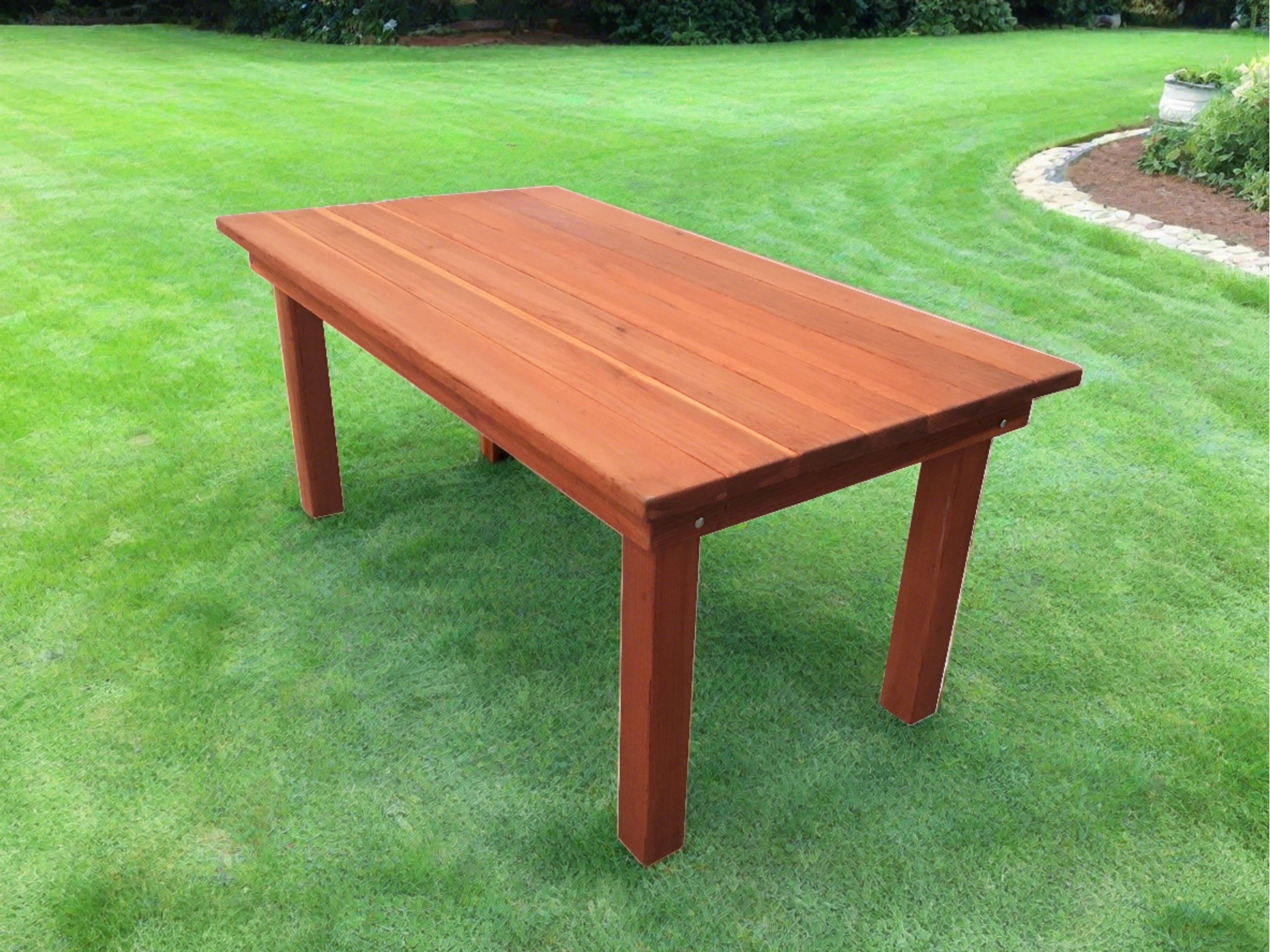 Artisan Farmhouse Solid Redwood Dining Table