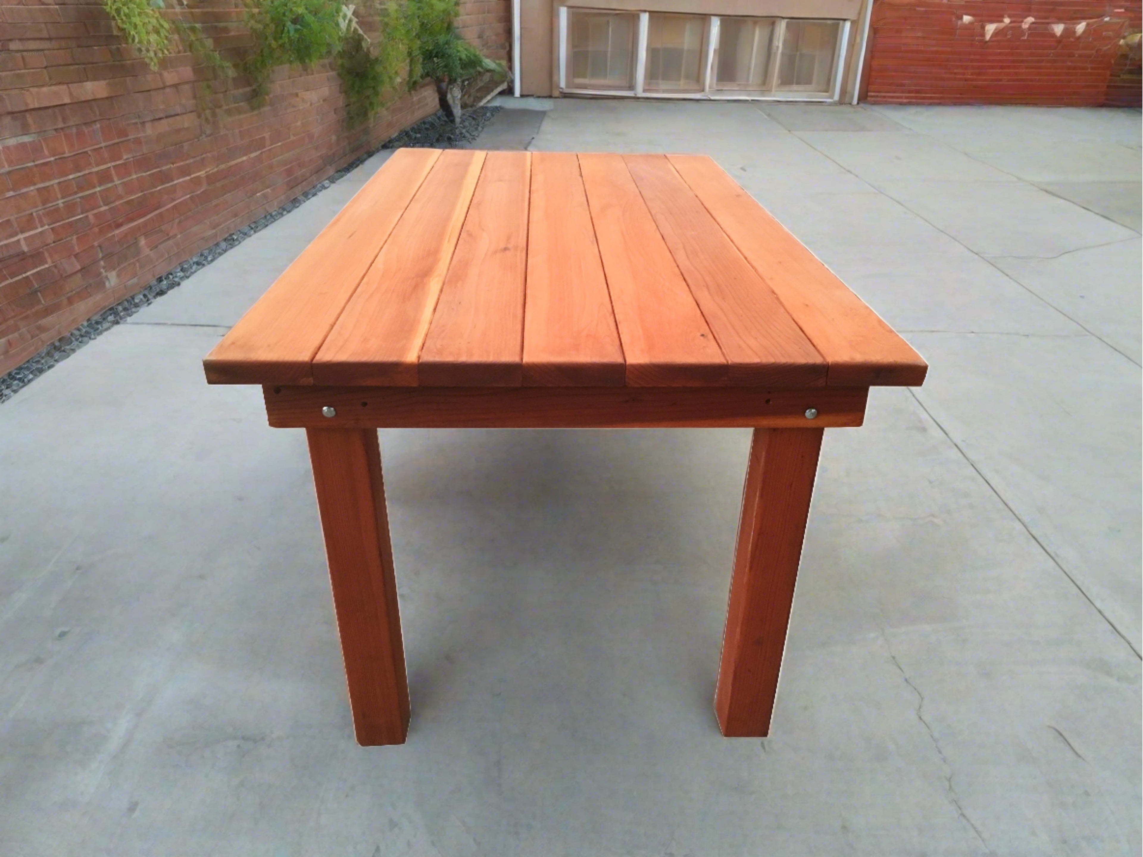 Artisan Farmhouse Solid Redwood Dining Table