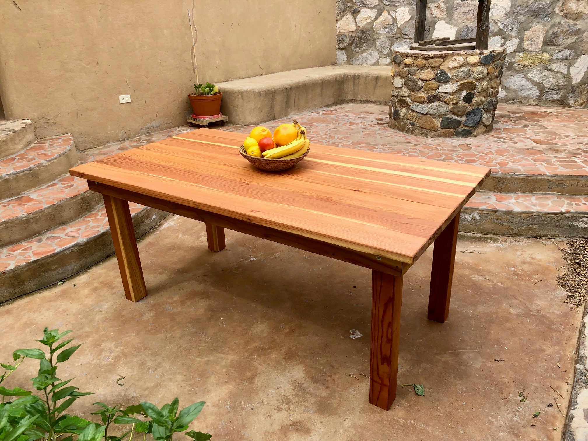 Artisan Farmhouse Solid Redwood Dining Table