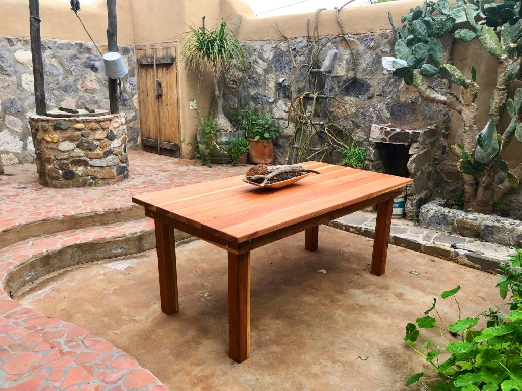 Artisan Farmhouse Solid Redwood Dining Table