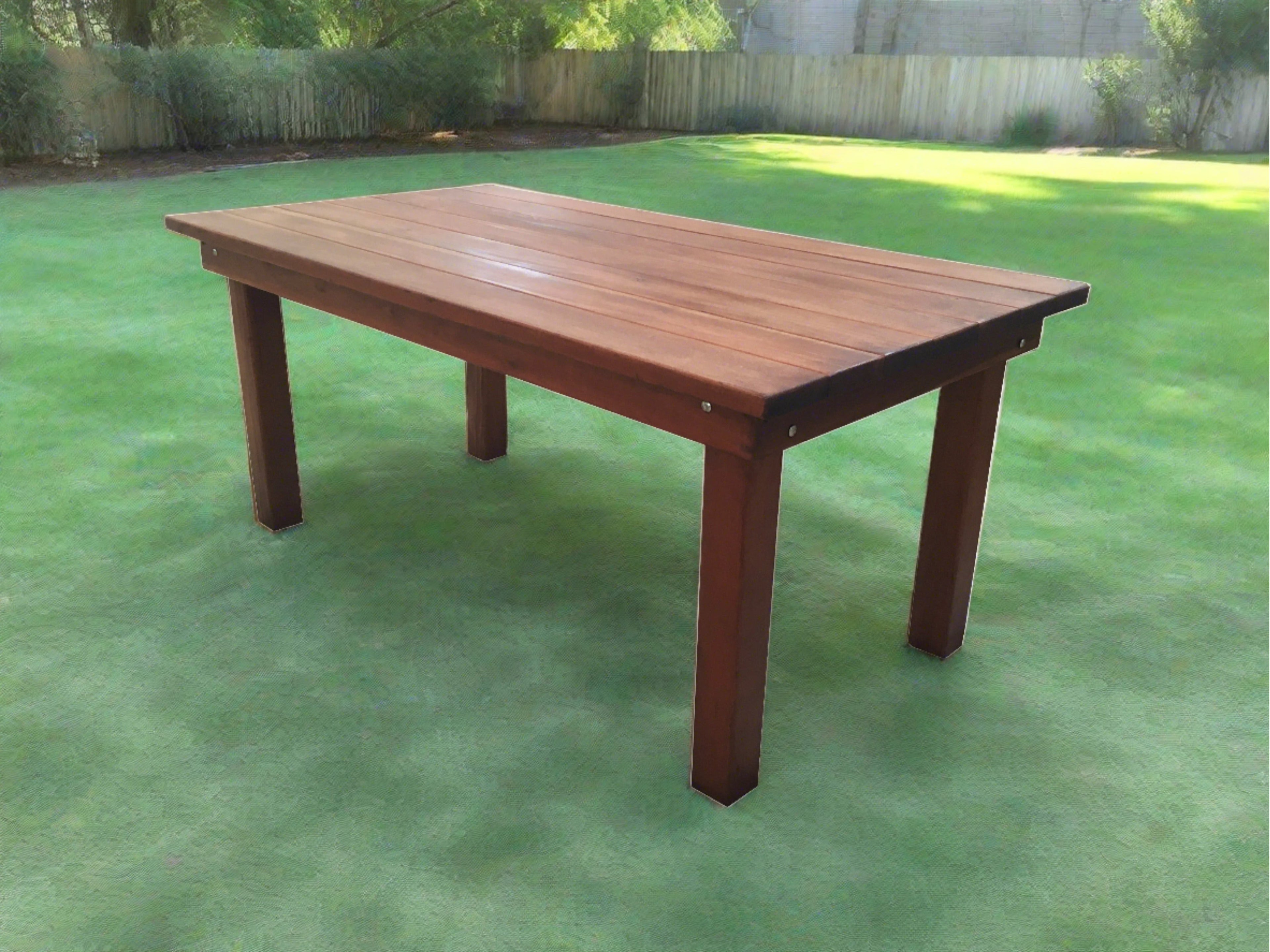 Artisan Farmhouse Solid Redwood Dining Table