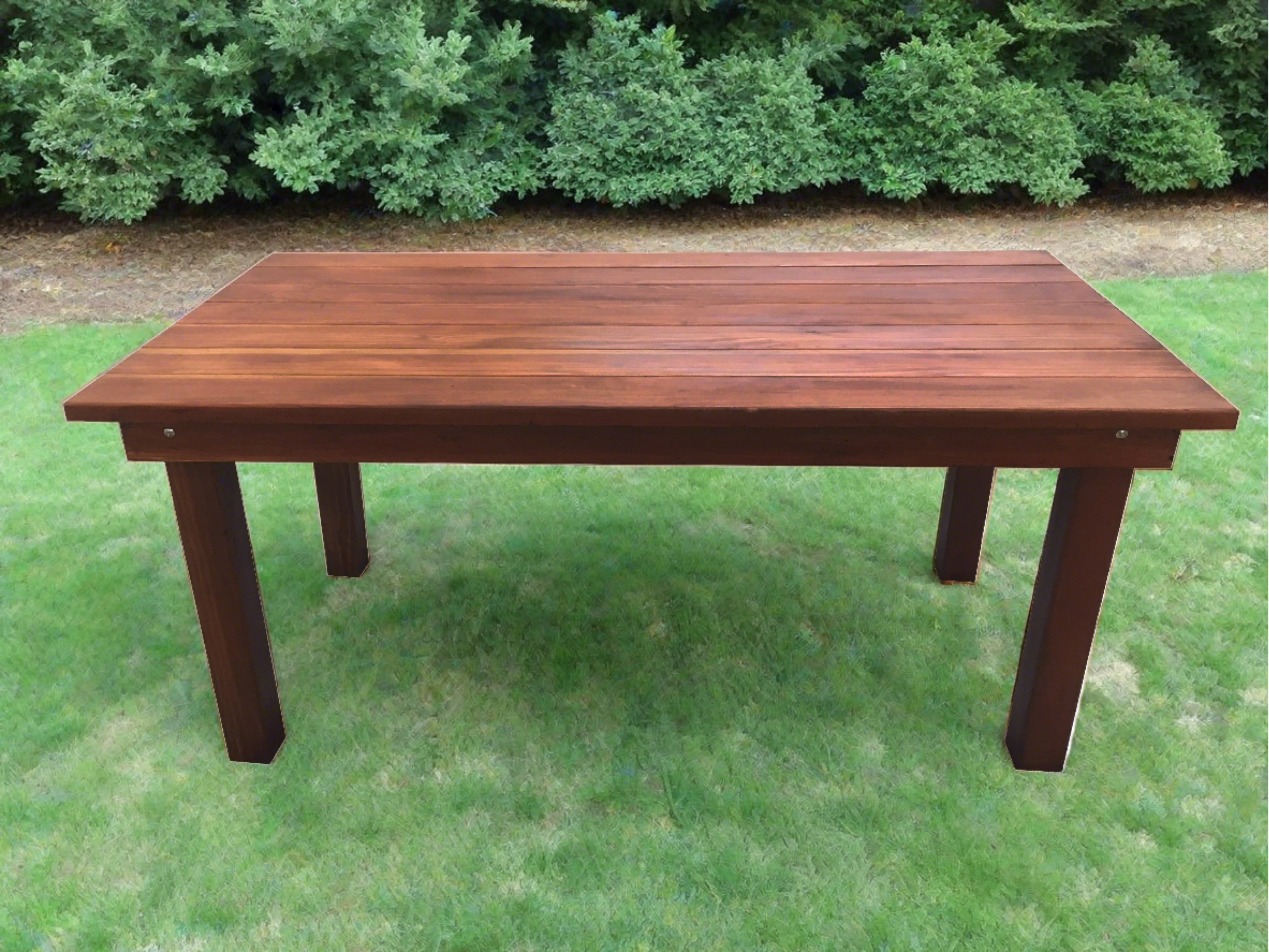 Artisan Farmhouse Solid Redwood Dining Table