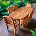Farmhouse Oval Redwood Dining Table