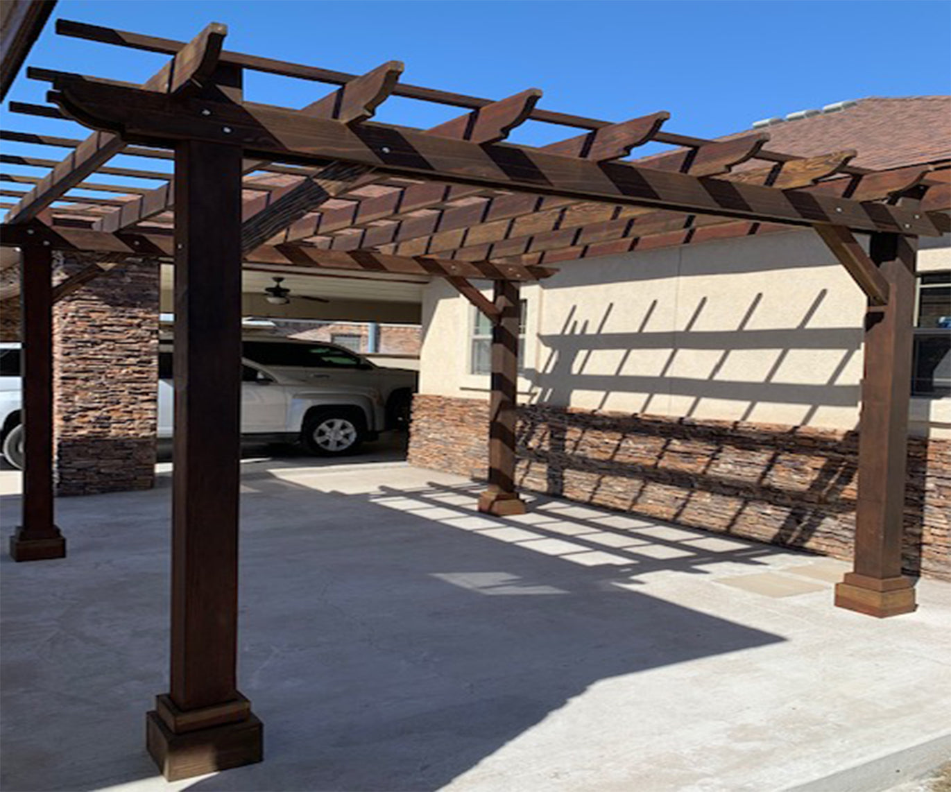 Super Deck Solid Redwood Pergola