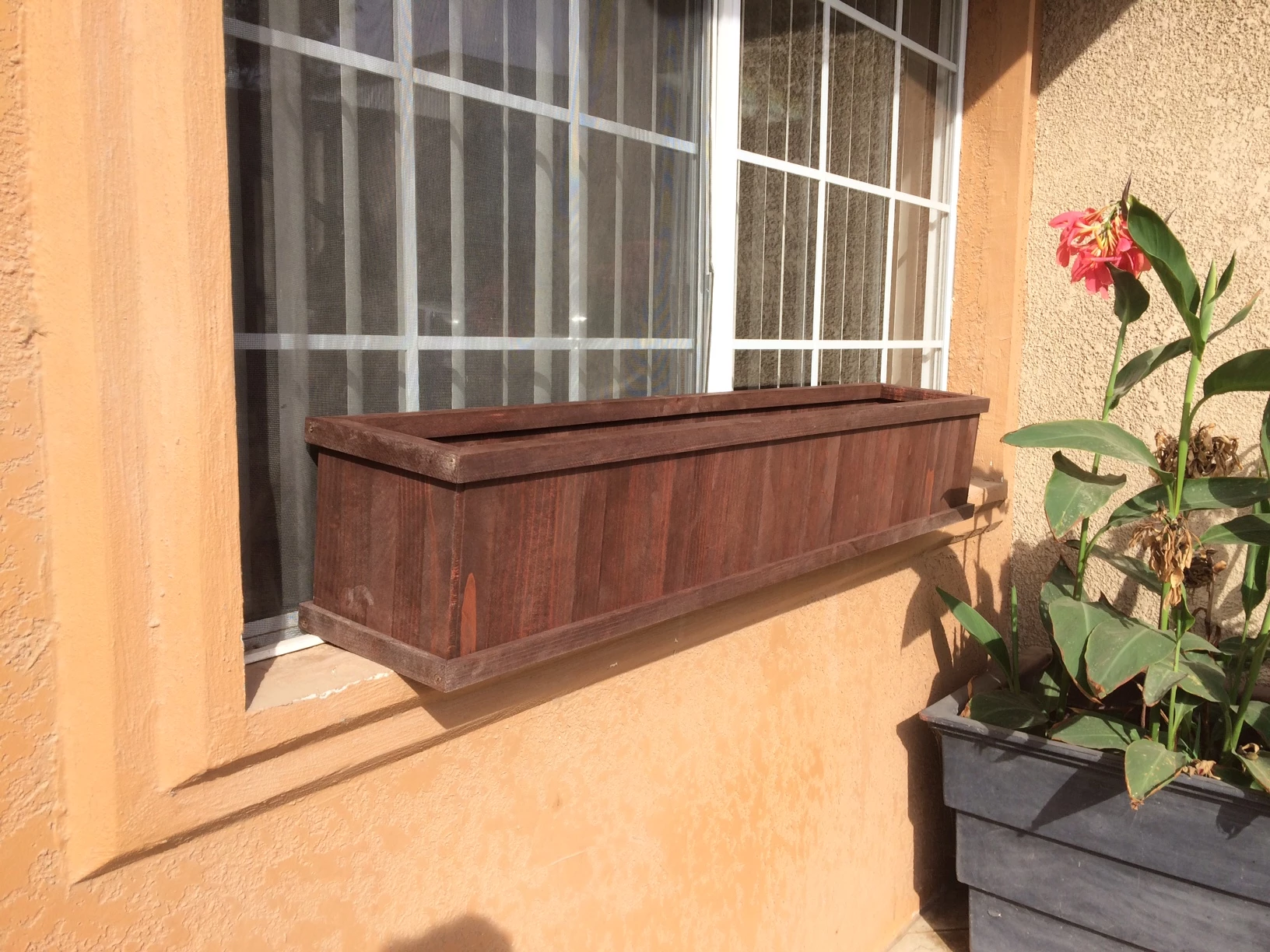 Handcrafted Redwood Window Box