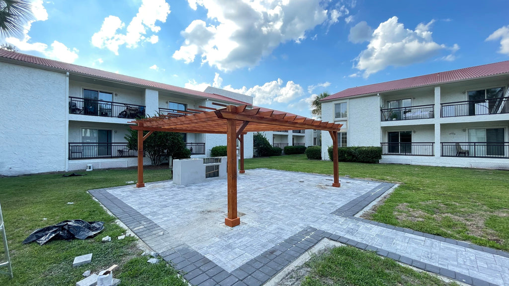 Super Deck Solid Redwood Pergola