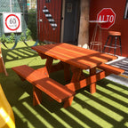 Best Redwood Kids Handcrafted Solid Redwood Picnic Table