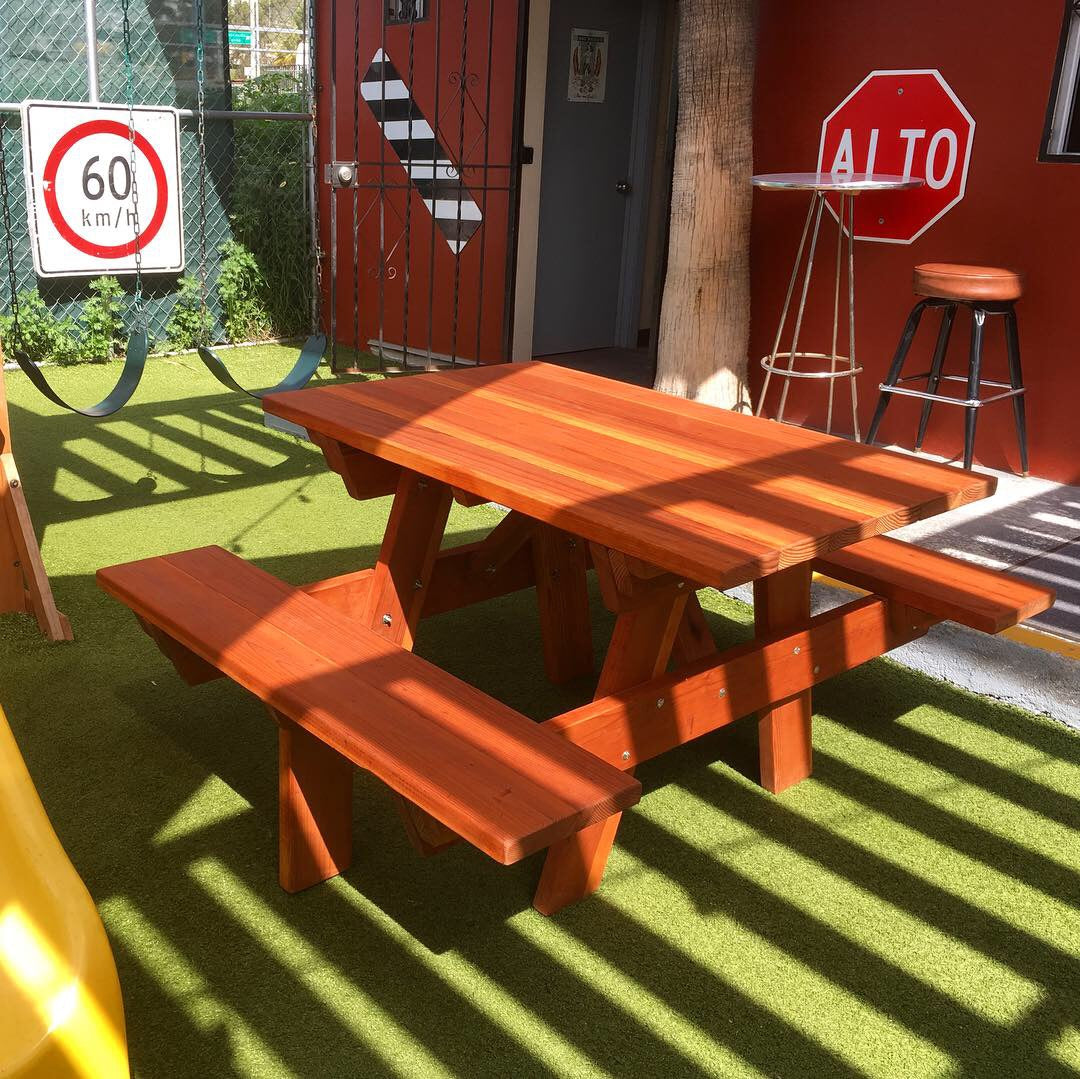 Best Redwood Kids Handcrafted Solid Redwood Picnic Table