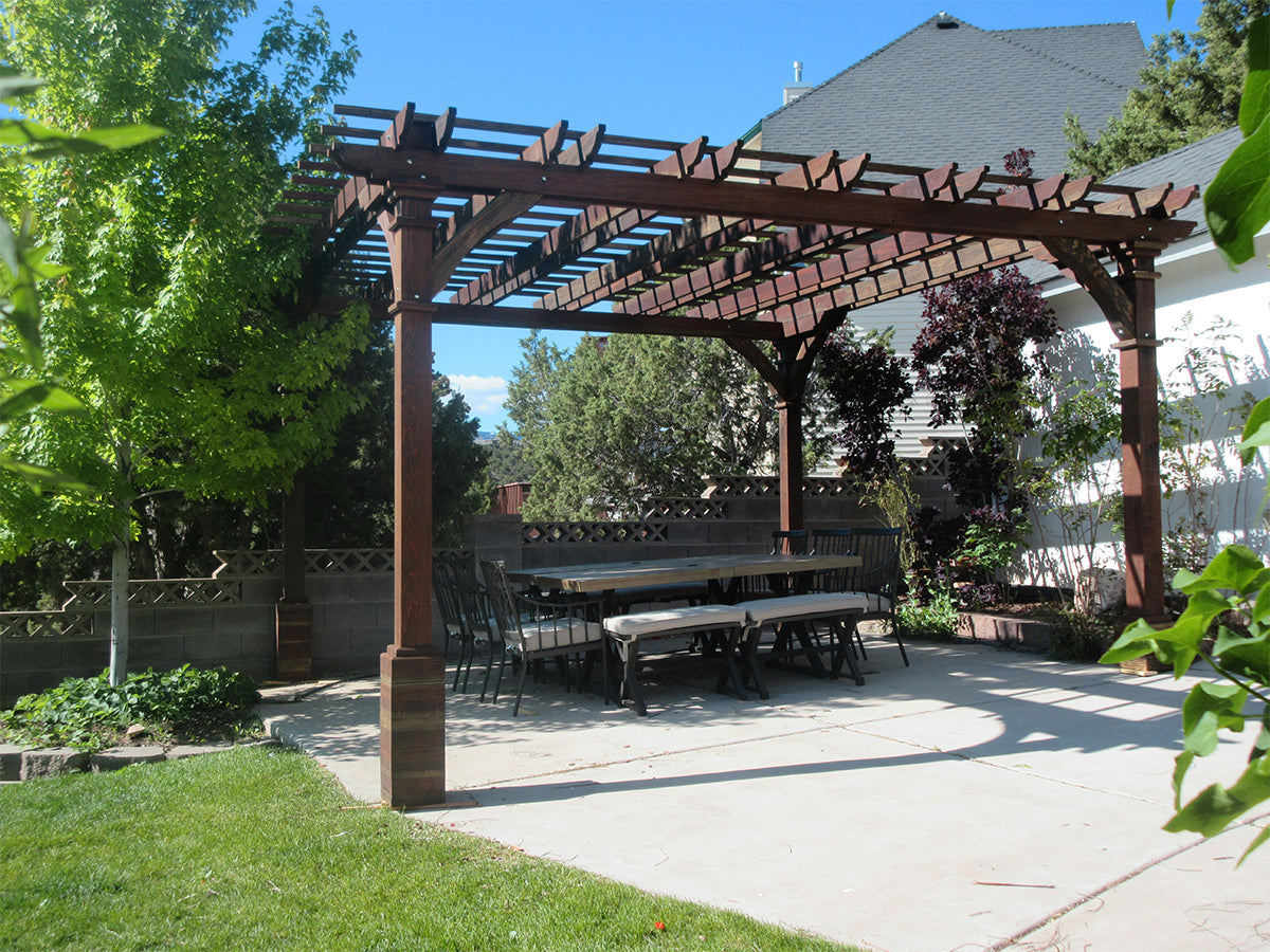 Pacific Redwood Double Beam Premium Pergola